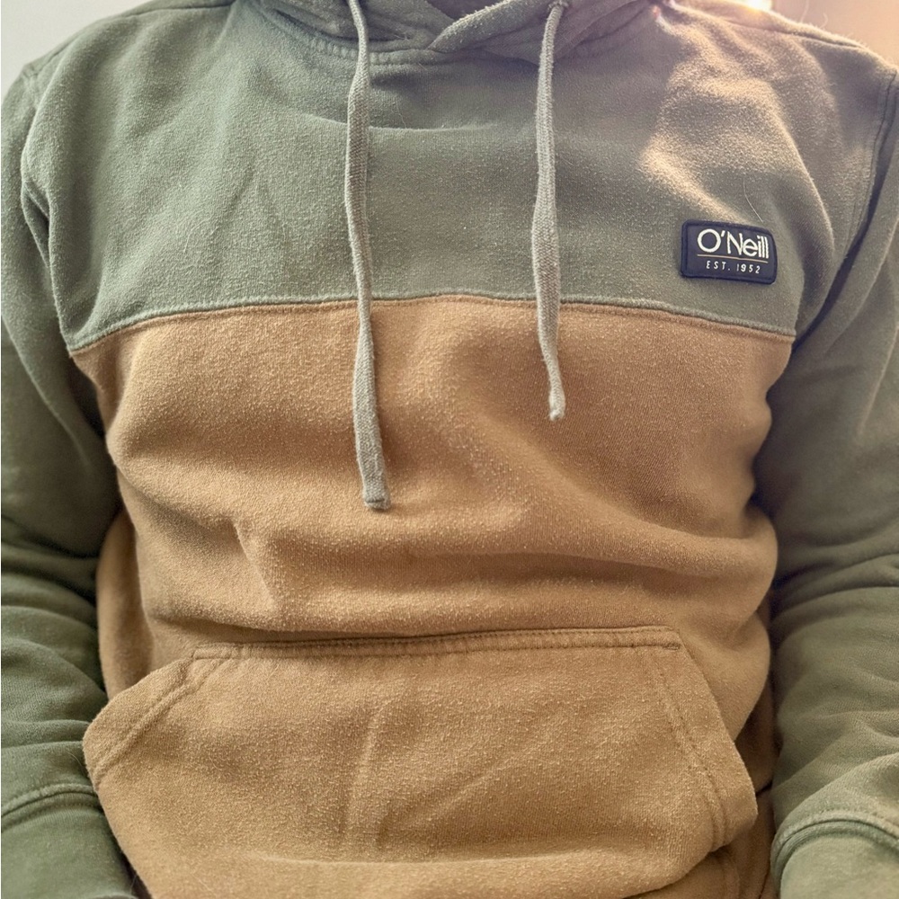 O'Neill Men's Green and Tan Hoodie